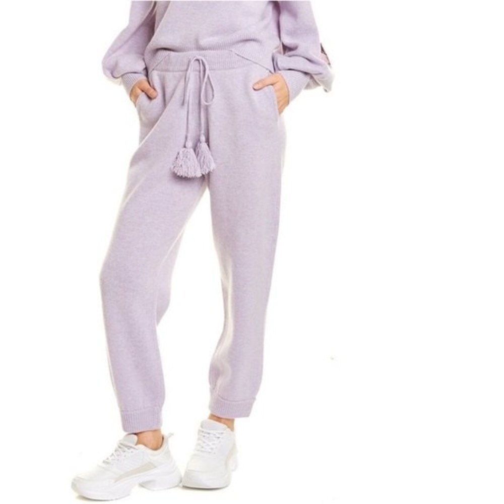 LoveShackFancy Tristan Pant in Purple, Wool Cashmere, Size Small